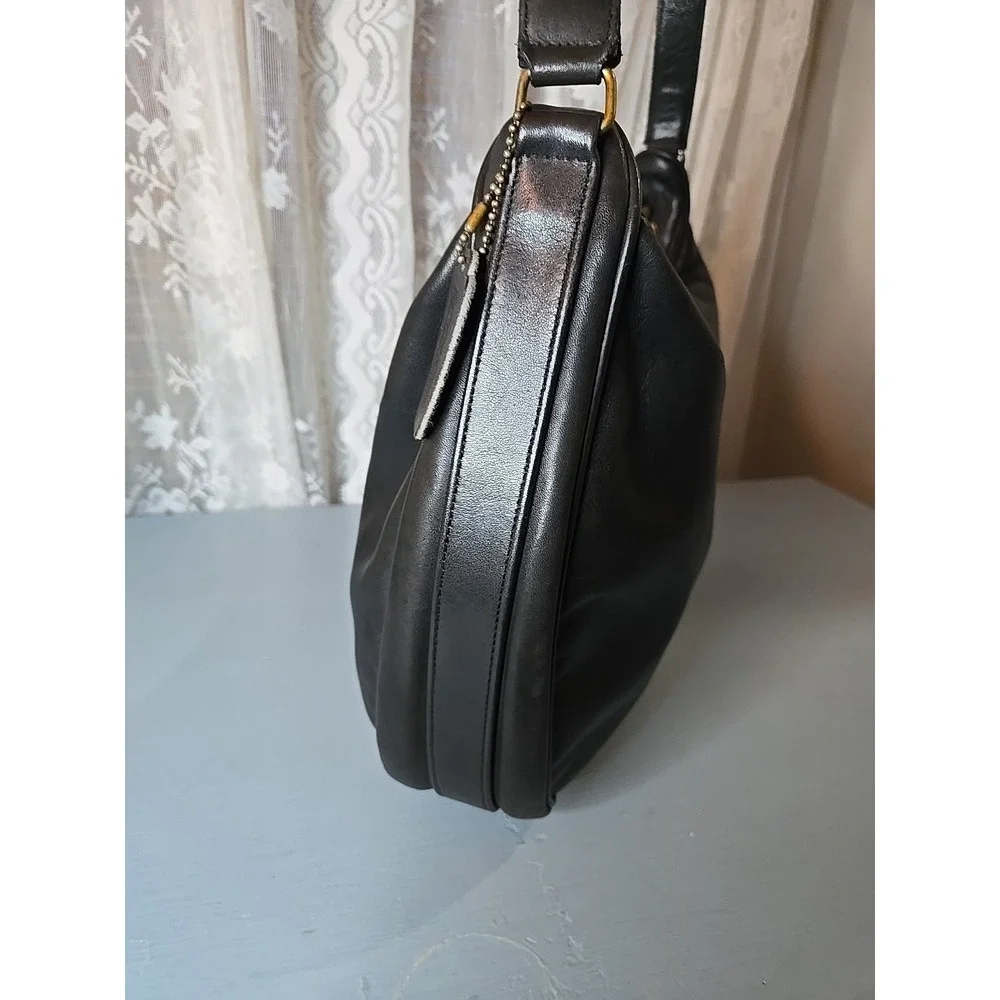Vintage Coach Black Crossbody Pre94 4017 Light Hobo Leather Bag Large Zip (s2)